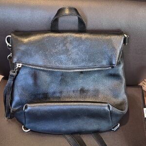 Patricia Nash Black Leather Backpack - Sleek Everyday Carry